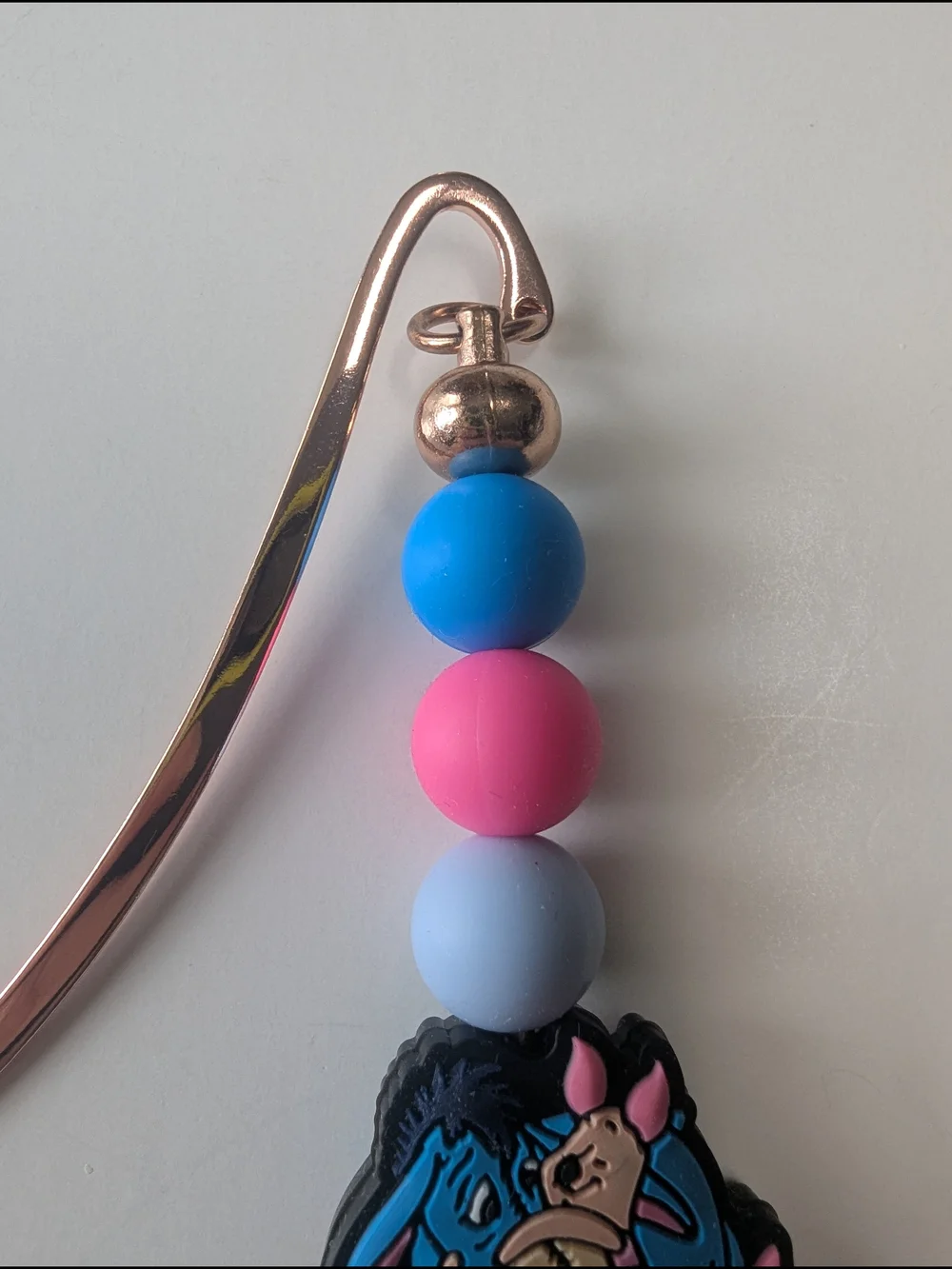 Handmade Disney Eeyore Piglet Bookmark Charm - Blue Pink NEW